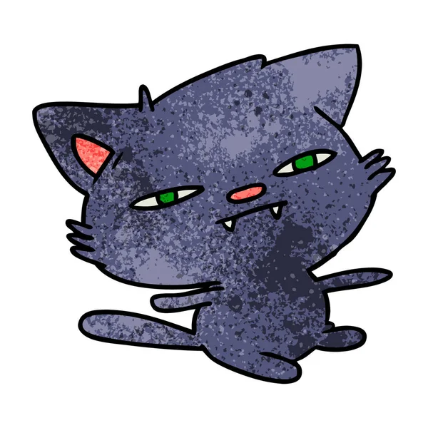 Kartun bertekstur kucing kawaii lucu - Stok Vektor