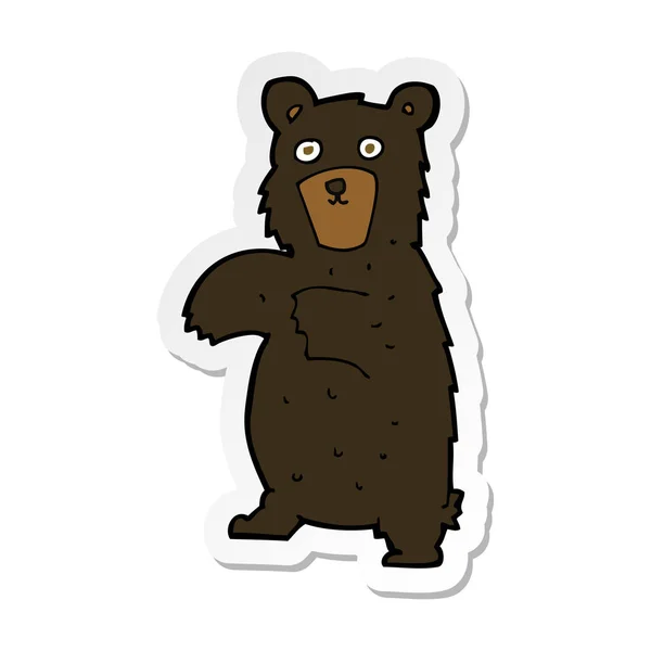 Pegatina de un oso negro de dibujos animados — Archivo Imágenes Vectoriales