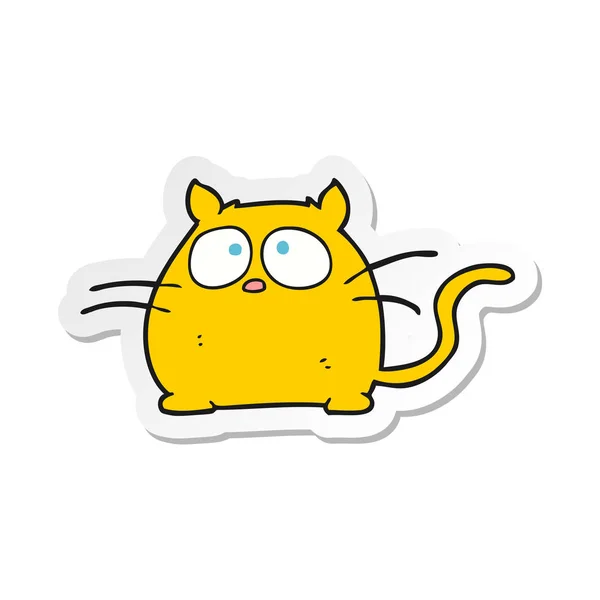 Pegatina de un gato de dibujos animados — Vector de stock