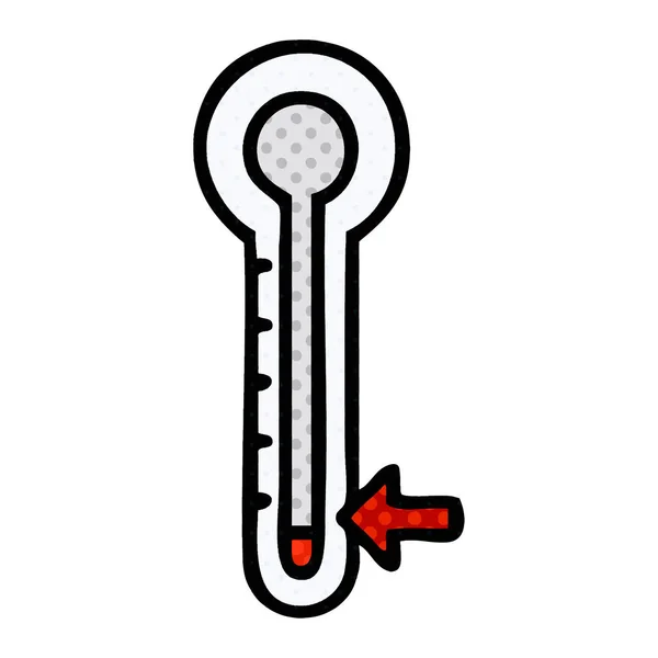 Estilo quadrinhos desenho animado termômetro frio — Vetor de Stock