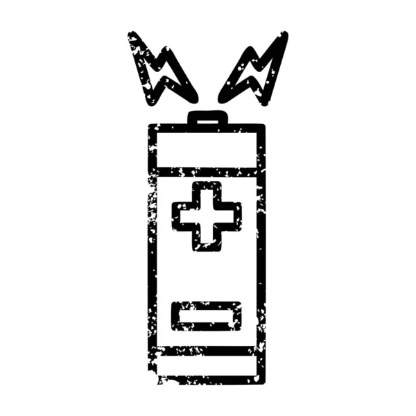 Icono angustiado por batería — Vector de stock