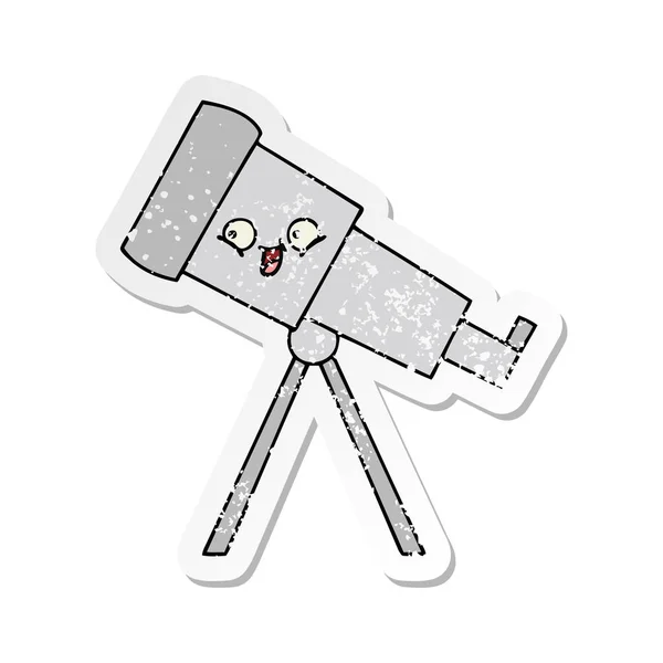 Trudnej sytuacji naklejki teleskopu kreskówka — Wektor stockowy