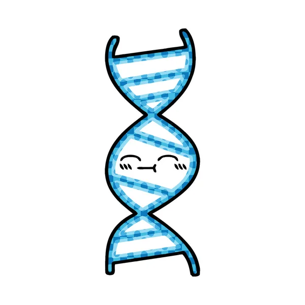 Gaya komik kartun untai DNA - Stok Vektor