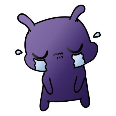 sevimli üzgün yabancı degrade karikatür