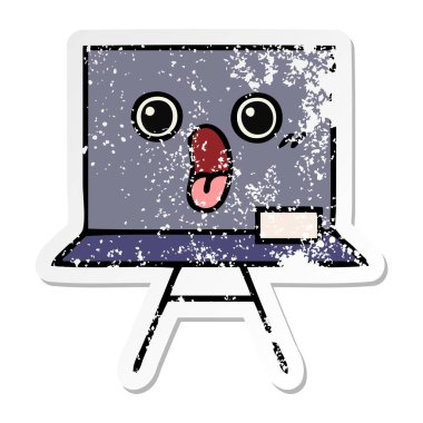 sevimli çizgi yazı tahtası sıkıntılı etiket