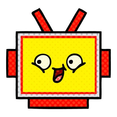 çizgi roman tarzı çizgi film robot baş