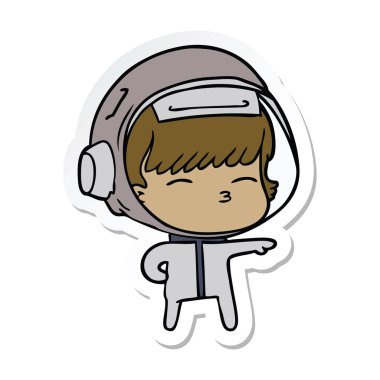 bir çizgi film meraklı astronotun etiket