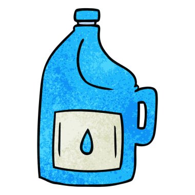 büyük bir içme şişesi dokulu karikatür doodle