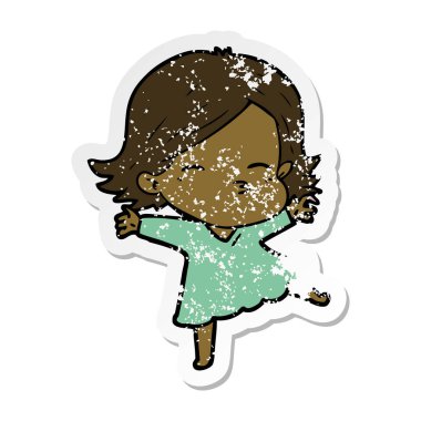 bir çizgi film kadının sıkıntılı etiket