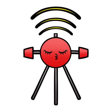 Degrade gölgeli karikatür uydu