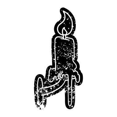 bir mum çubuğu nun grunge simgesi çizim