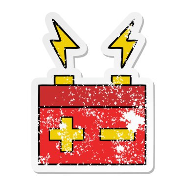 sevimli çizgi elektrik pil sıkıntılı etiket