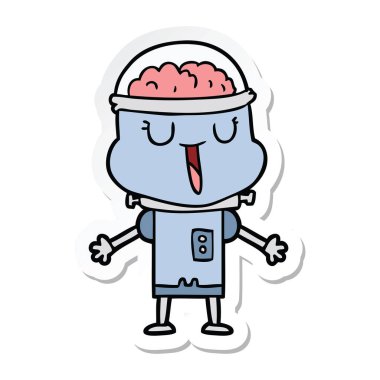 bir mutlu karikatür robot Sticker