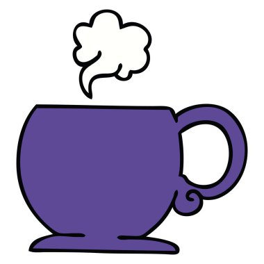 çizgi film sıcak içecek ilginç el çekilmiş