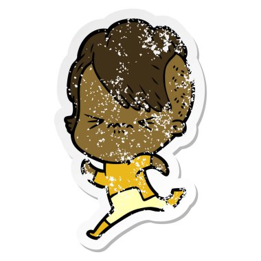 bir karikatür rahatsız yeniyetme kızın sıkıntılı etiket