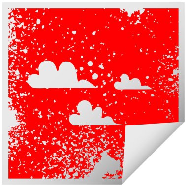 sıkıntılı kare etiketi simgesi bulut peeling