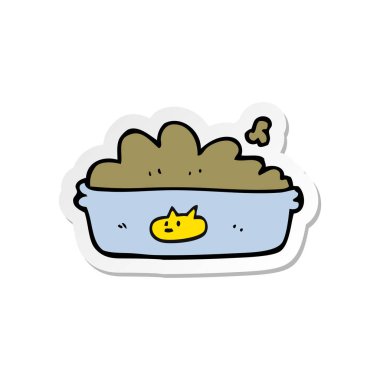 etiket bir karikatür kedi maması