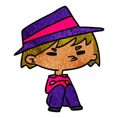 kawaii hoş çocuk, dokulu çizgi film