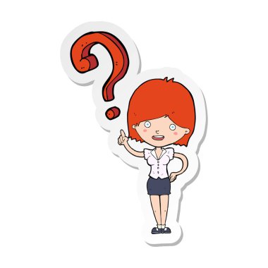 soruyu soran bir karikatür kadının etiket