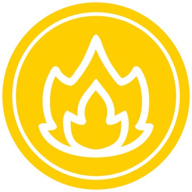 basit alev dairesel simgesi