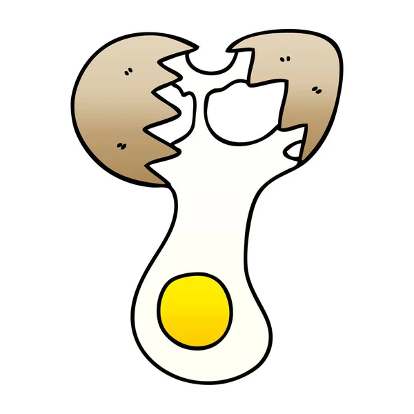 古怪的梯度阴影卡通破解鸡蛋 — 图库矢量图片