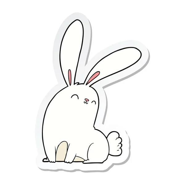 Klistermärke av en gullig tecknad kanin — Stock vektor