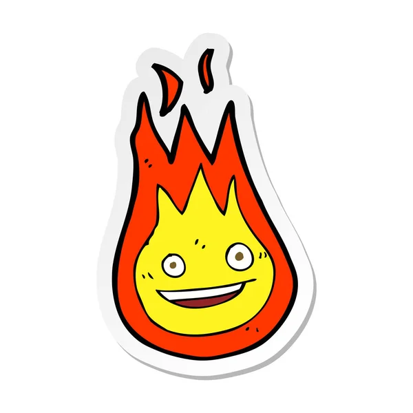 Stiker dari kartun ramah bola api - Stok Vektor