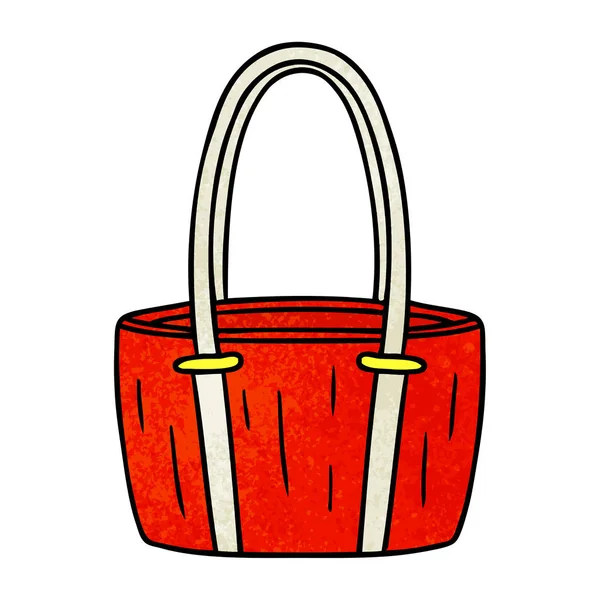 Garabato de dibujos animados texturizado de un bolso grande rojo — Archivo Imágenes Vectoriales
