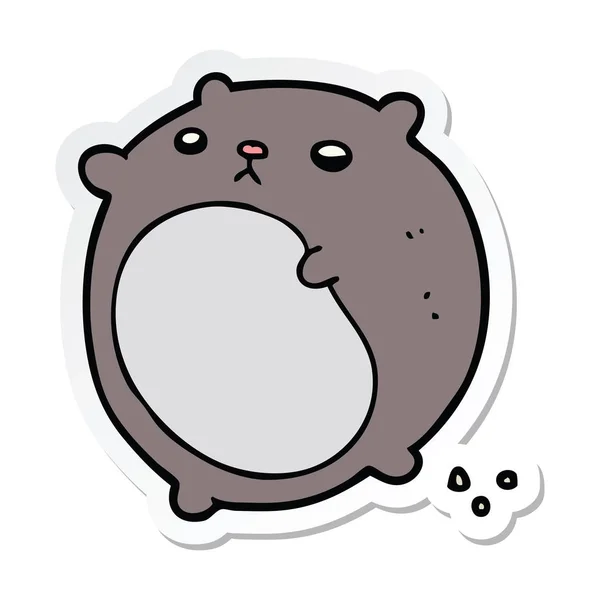 Pegatina de un oso de dibujos animados — Vector de stock