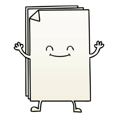 ilginç degrade gölgeli karikatür kağıtları mutlu yığını