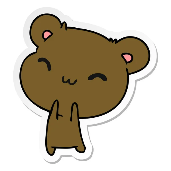 贴纸卡通卡瓦伊可爱的泰迪熊 — 图库矢量图片