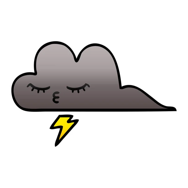 Přechodů šedě kreslený bouřkový mrak — Stockový vektor