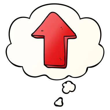 çizgi film işaret ok ve pürüzsüz degrade sty düşünce balonu