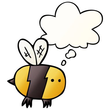 çizgi film arı ve pürüzsüz degrade tarzında düşünce balonu