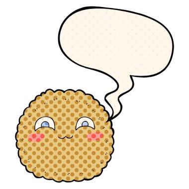 çizgi roman tarzında karikatür bisküvi ve konuşma balonu
