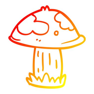sıcak degrade çizgi çizim karikatür zehirli toadstool