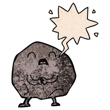 retro doku tarzında karikatür rock ve konuşma balonu