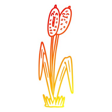 sıcak degrade çizgi çizim karikatür bulrush