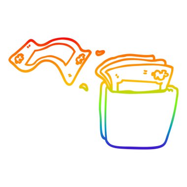 gökkuşağı degrade çizgi çizim karikatür cüzdan para dolu