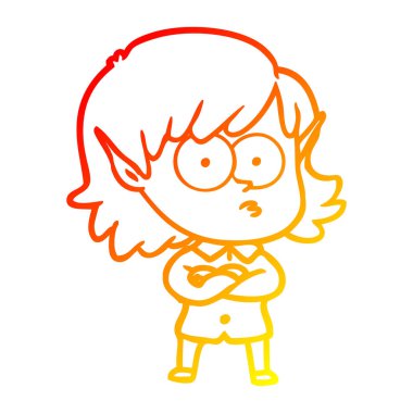 degrade dik çizgi karikatür kız sıcak