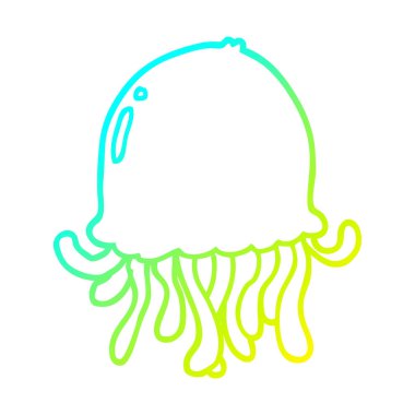 soğuk degrade çizgi çizim karikatür denizanası