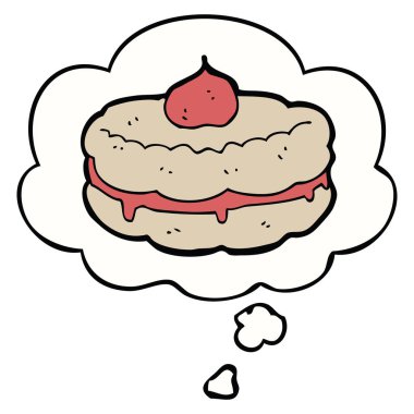 karikatür bisküvi ve düşünce kabarcık
