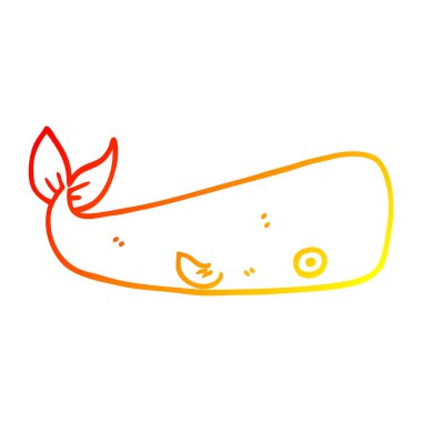 sıcak degrade çizgi çizim karikatür deniz balinası