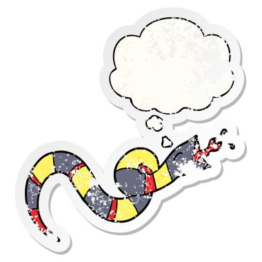 karikatür tıslama yılan ve sıkıntılı yıpranmış st olarak kabarcık düşünce