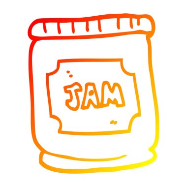 sıcak degrade çizgi çizim karikatür reçel pot