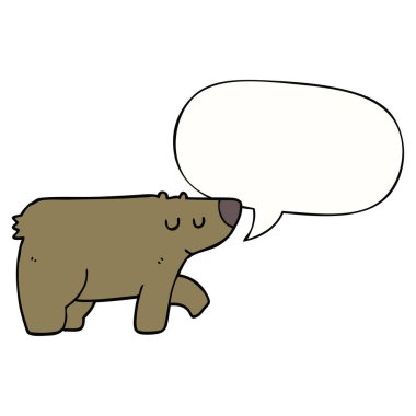 karikatür ayı ve konuşma balonu