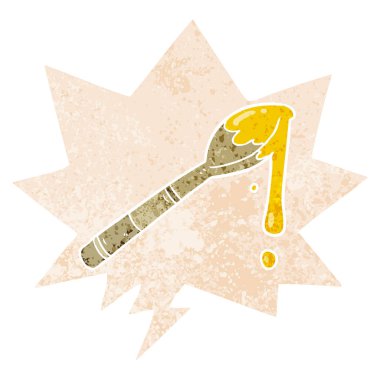 retro dokulu st bal ve konuşma bal karikatür kaşık