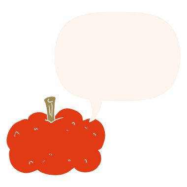 retro tarzıkarikatür kabak ve konuşma balonu