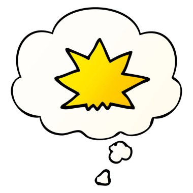 çizgi film patlama ve pürüzsüz degrade tarzında kabarcık düşünce