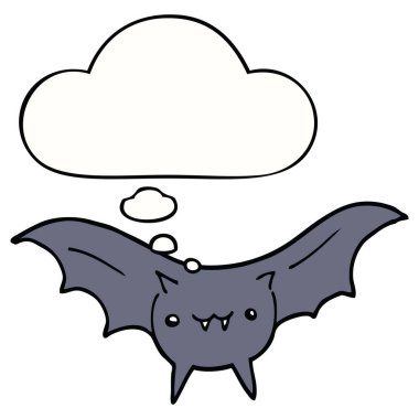 karikatür yarasa ve düşünce balonu